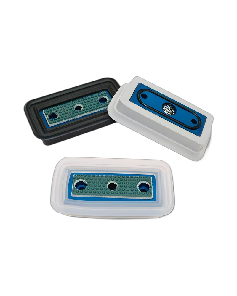 Rectangular flat vacuum cups with anti-slip support